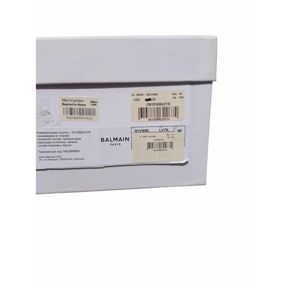 Balmain Paris B-Court White Leather Platform Sneakers EU 40 US 10 NIB